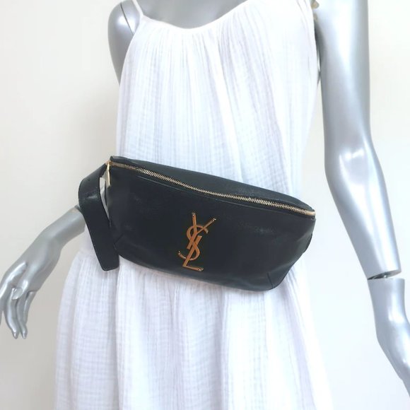 Yves Saint Laurent Other - Saint Laurent Cassandre Classic Monogram Belt Bag Black Grain de Poudre Leather